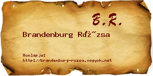 Brandenburg Rózsa névjegykártya